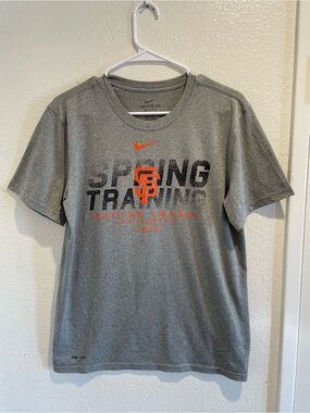 Nike SF Giants 2019 Spring Training Shirt Gray Men Size L Dri Fit MLB Baseball